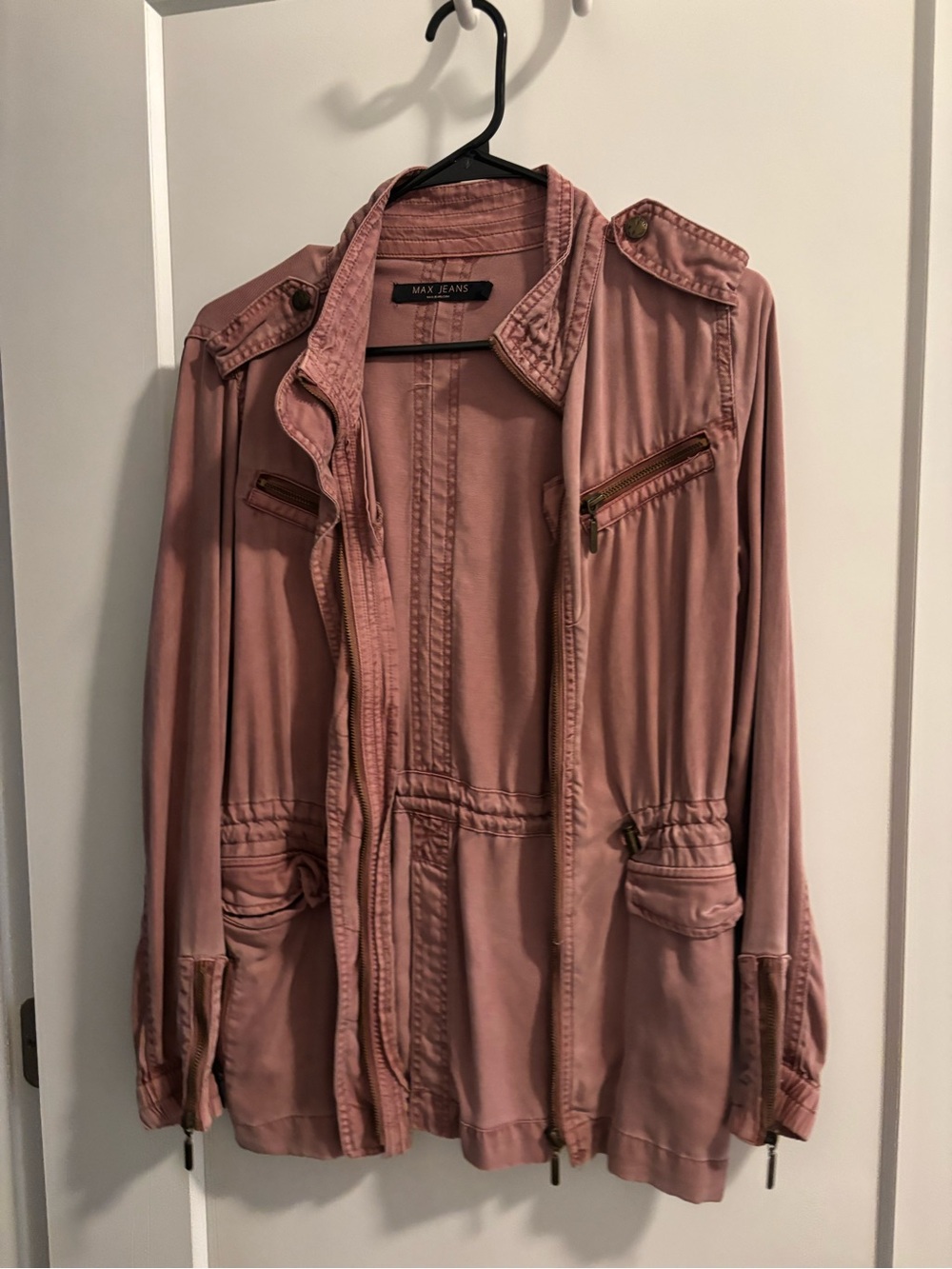 Max Jeans Rose Utility Jacket with Zippered Pockets